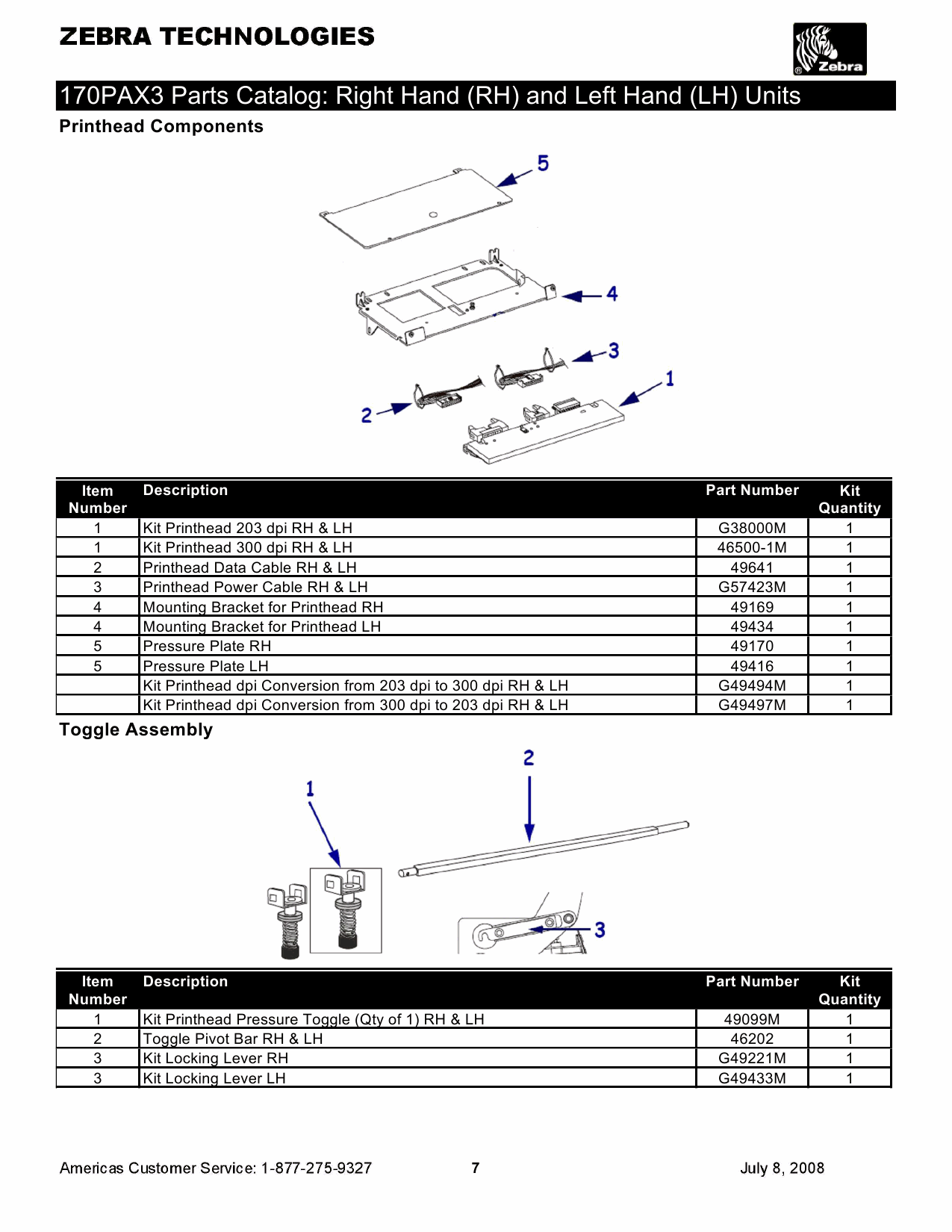 Zebra Label 170PAX3 Parts Catalog-4